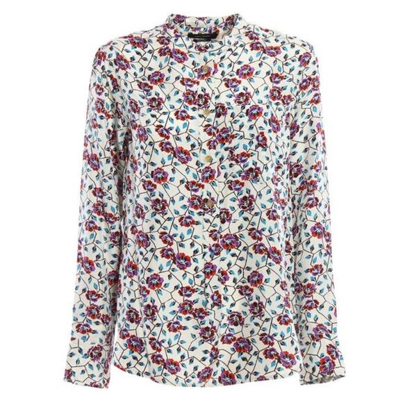 Isabel Marant Rusak Vine-Print Silk Blouse Button Down Size Small Floral Classic - Picture 1 of 16